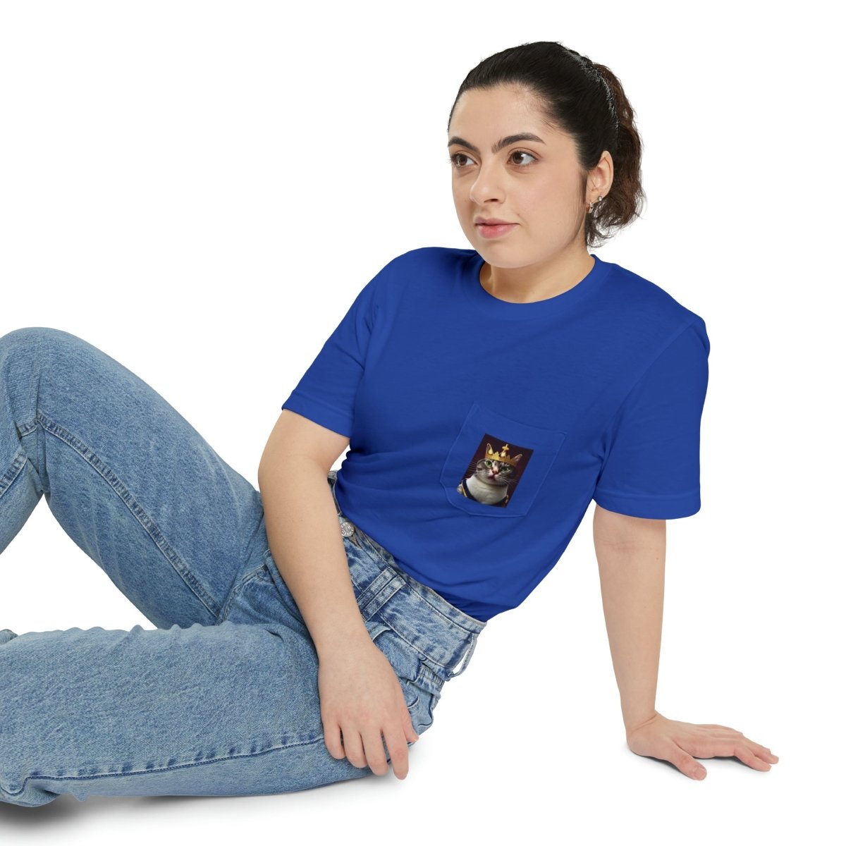 Royal Cat Pocket T-shirt - Style B - DarzyStore