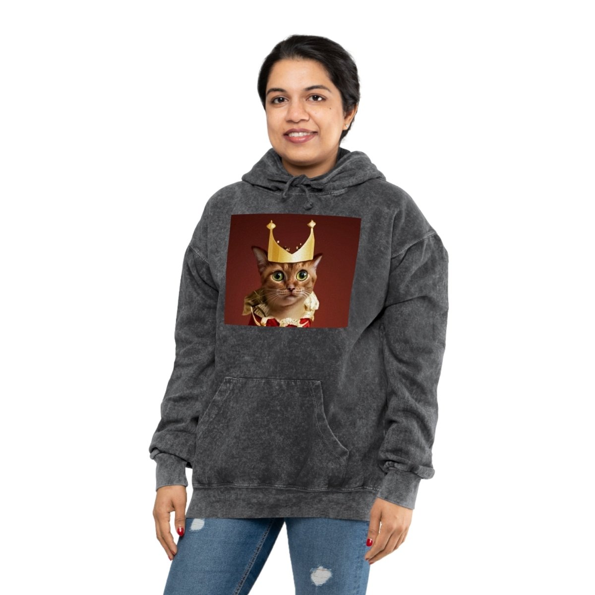 Royal Cat Unisex Mineral Wash Hoodie - Style A - DarzyStore