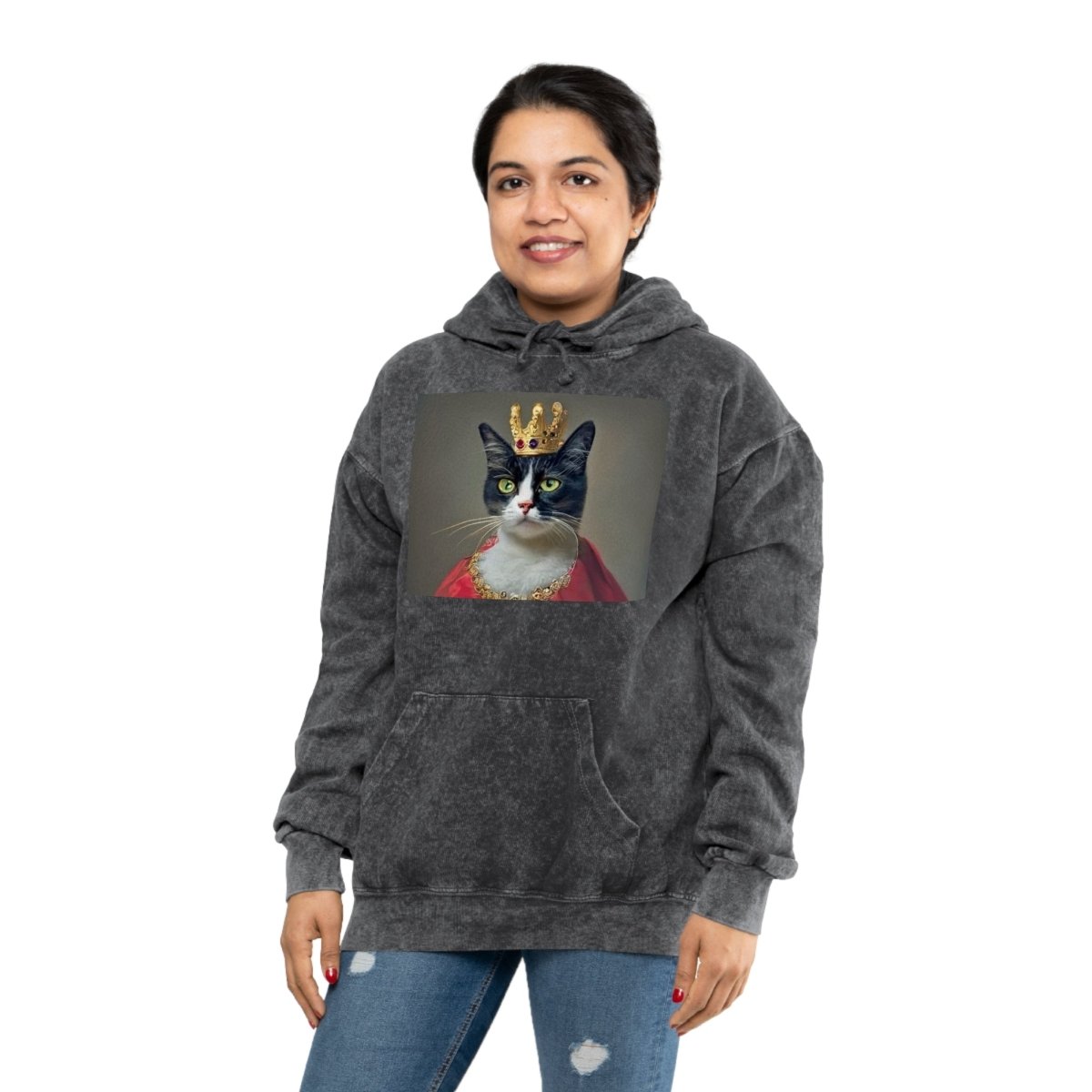 Royal Cat Unisex Mineral Wash Hoodie - Style C - DarzyStore