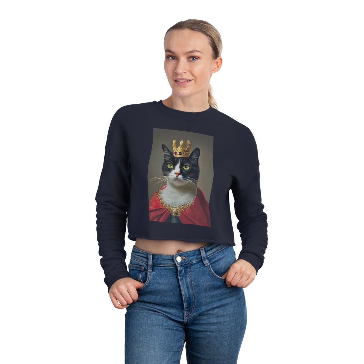 Royal Cat Women's Cropped Sweatshirt - Style C - DarzyStore