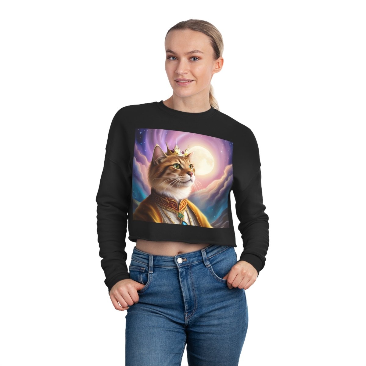 Royal Cat Women's Cropped Sweatshirt - Style D - DarzyStore