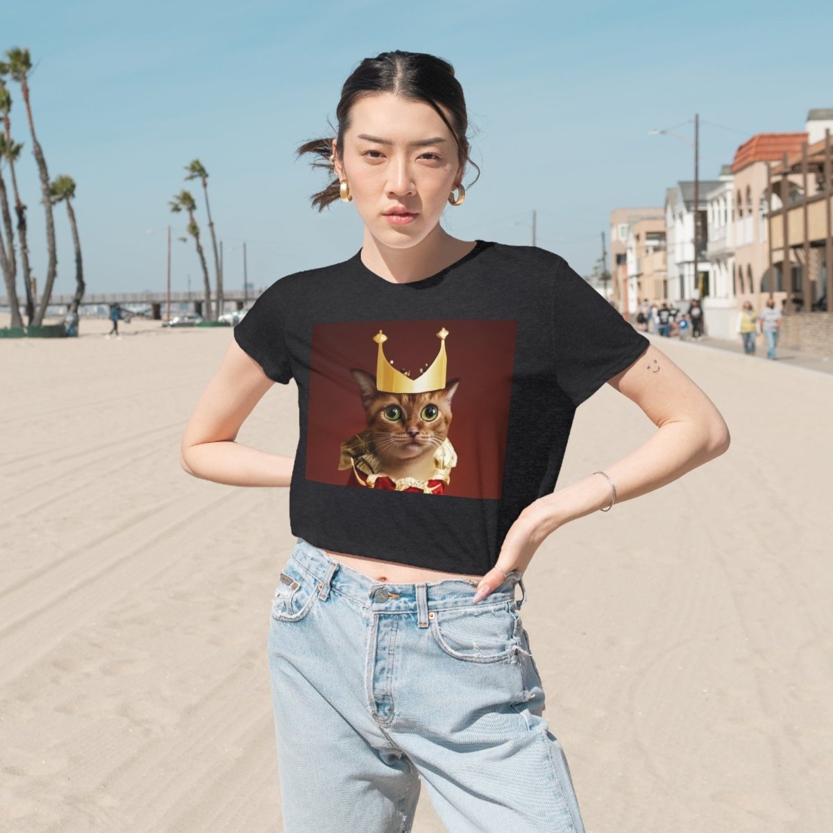 Royal Cat Women's Flowy Cropped Tee - Style A - DarzyStore