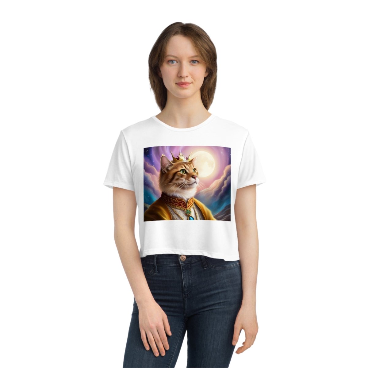 Royal Cat Women's Flowy Cropped Tee - Style D - DarzyStore