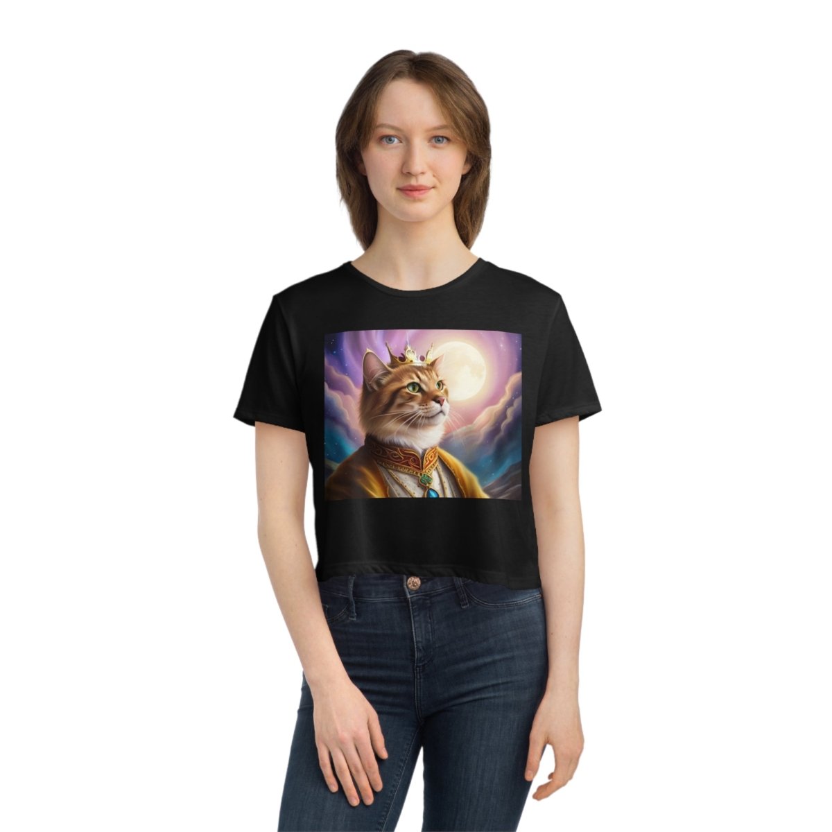 Royal Cat Women's Flowy Cropped Tee - Style D - DarzyStore