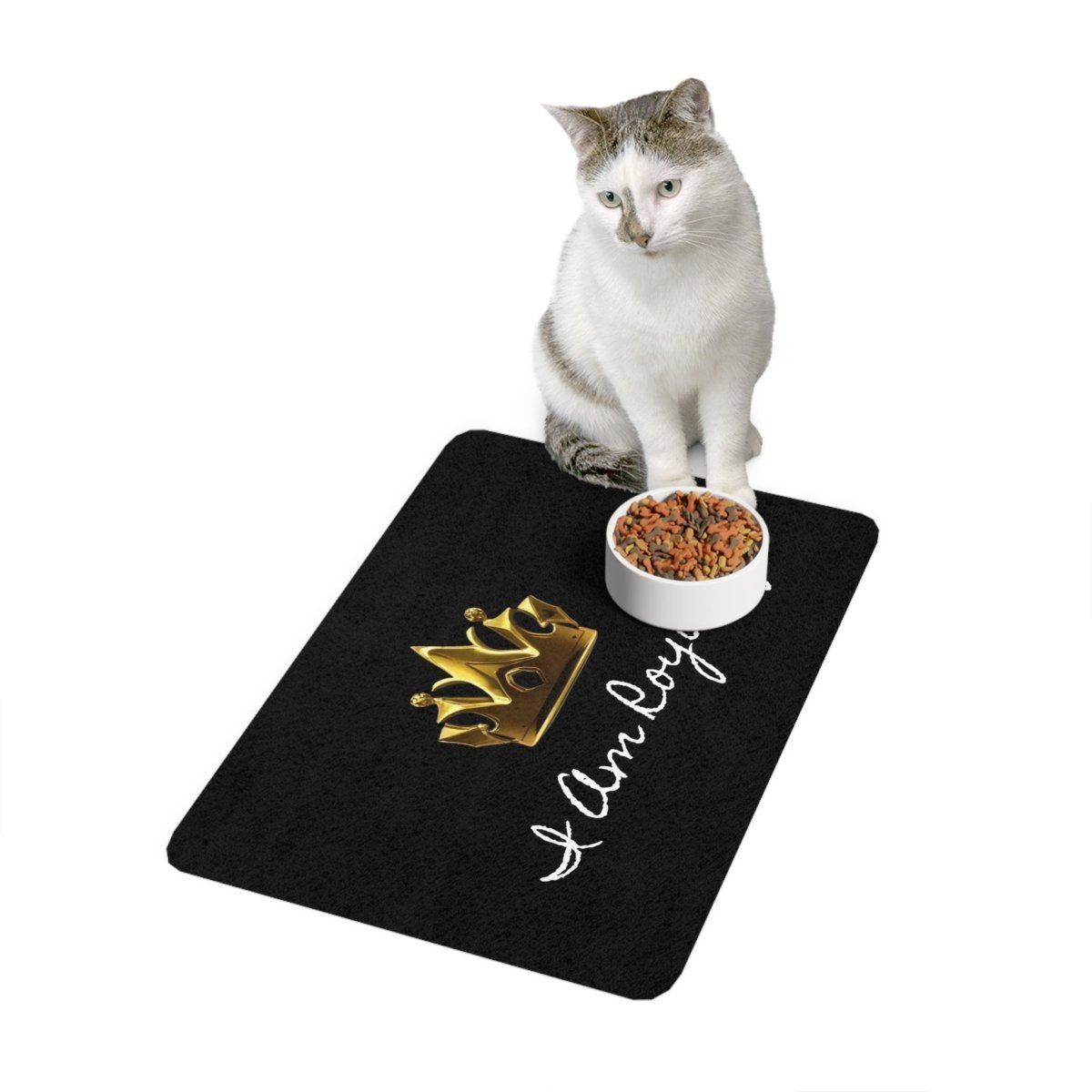 Royal Crown Pet Food Mat (12x18) - I Am Royalty (Black) - DarzyStore