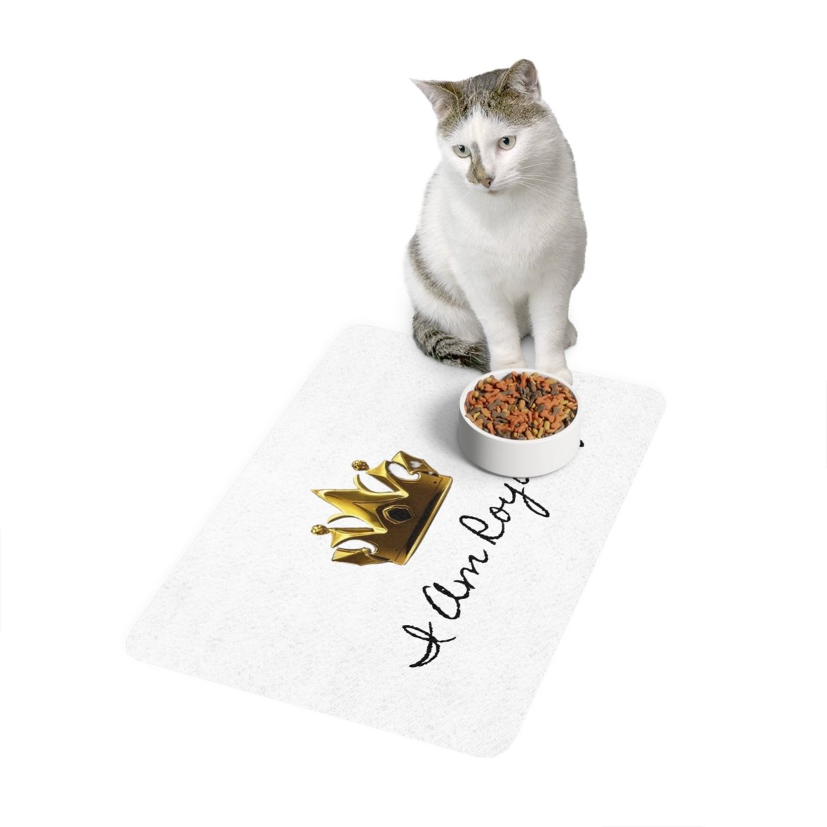 Royal Crown Pet Food Mat (12x18) - I Am Royalty (White) - DarzyStore