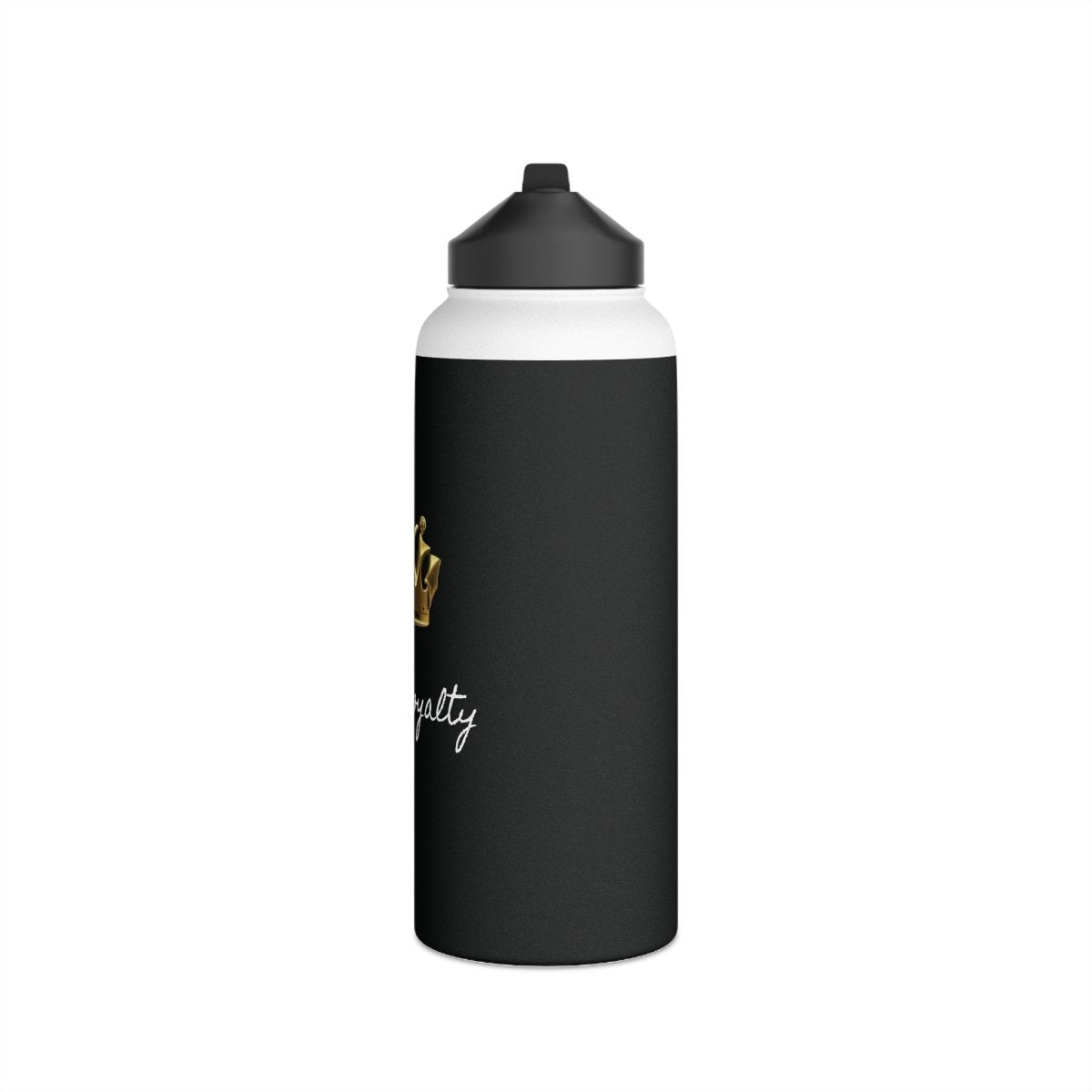 Royal Crown Stainless Steel Water Bottle - I Am Royalty (Standard Lid - Black) - DarzyStore