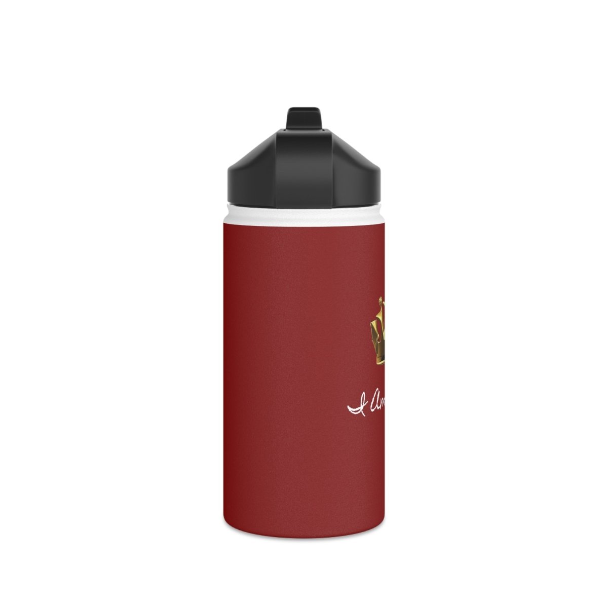 Royal Crown Stainless Steel Water Bottle - I Am Royalty (Standard Lid - Dark Red) - DarzyStore