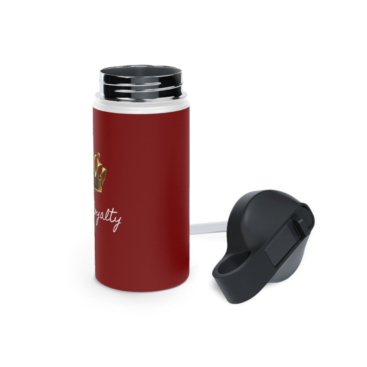 Royal Crown Stainless Steel Water Bottle - I Am Royalty (Standard Lid - Dark Red) - DarzyStore
