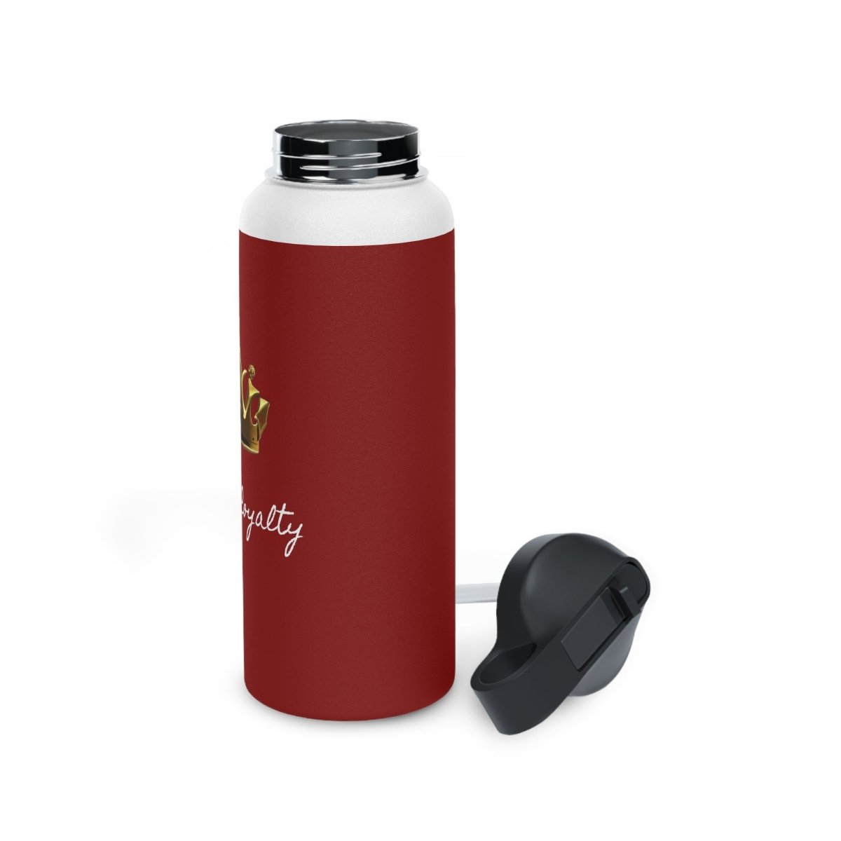 Royal Crown Stainless Steel Water Bottle - I Am Royalty (Standard Lid - Dark Red) - DarzyStore