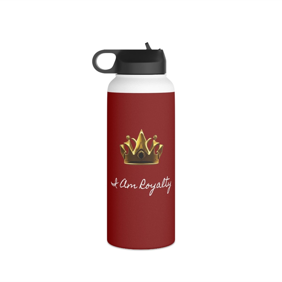 Royal Crown Stainless Steel Water Bottle - I Am Royalty (Standard Lid - Dark Red) - DarzyStore