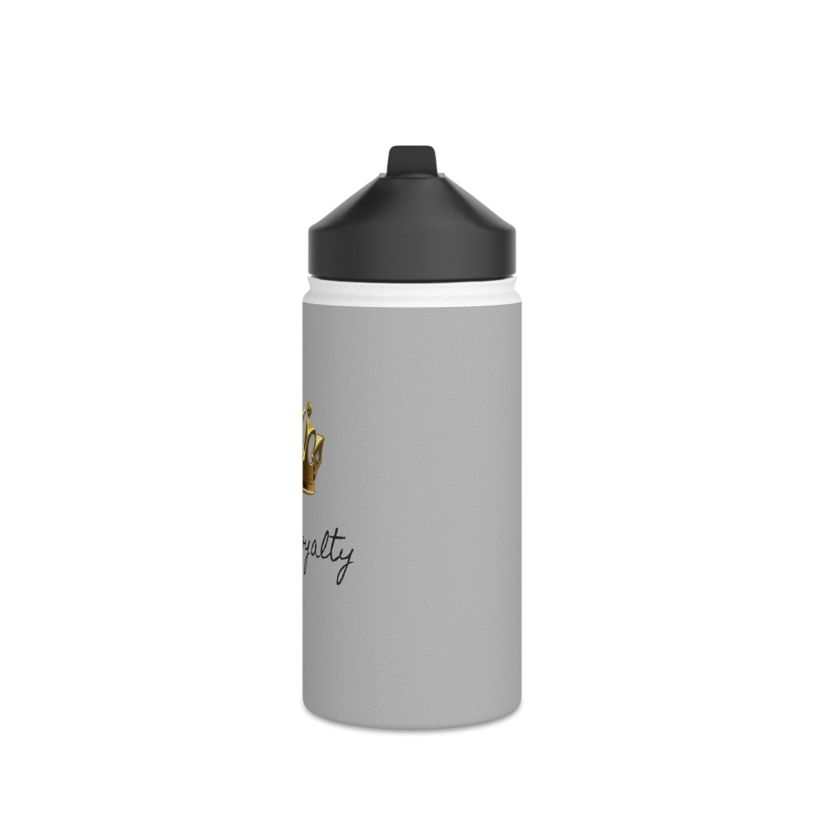 Royal Crown Stainless Steel Water Bottle - I Am Royalty (Standard Lid - Light Gray) - DarzyStore