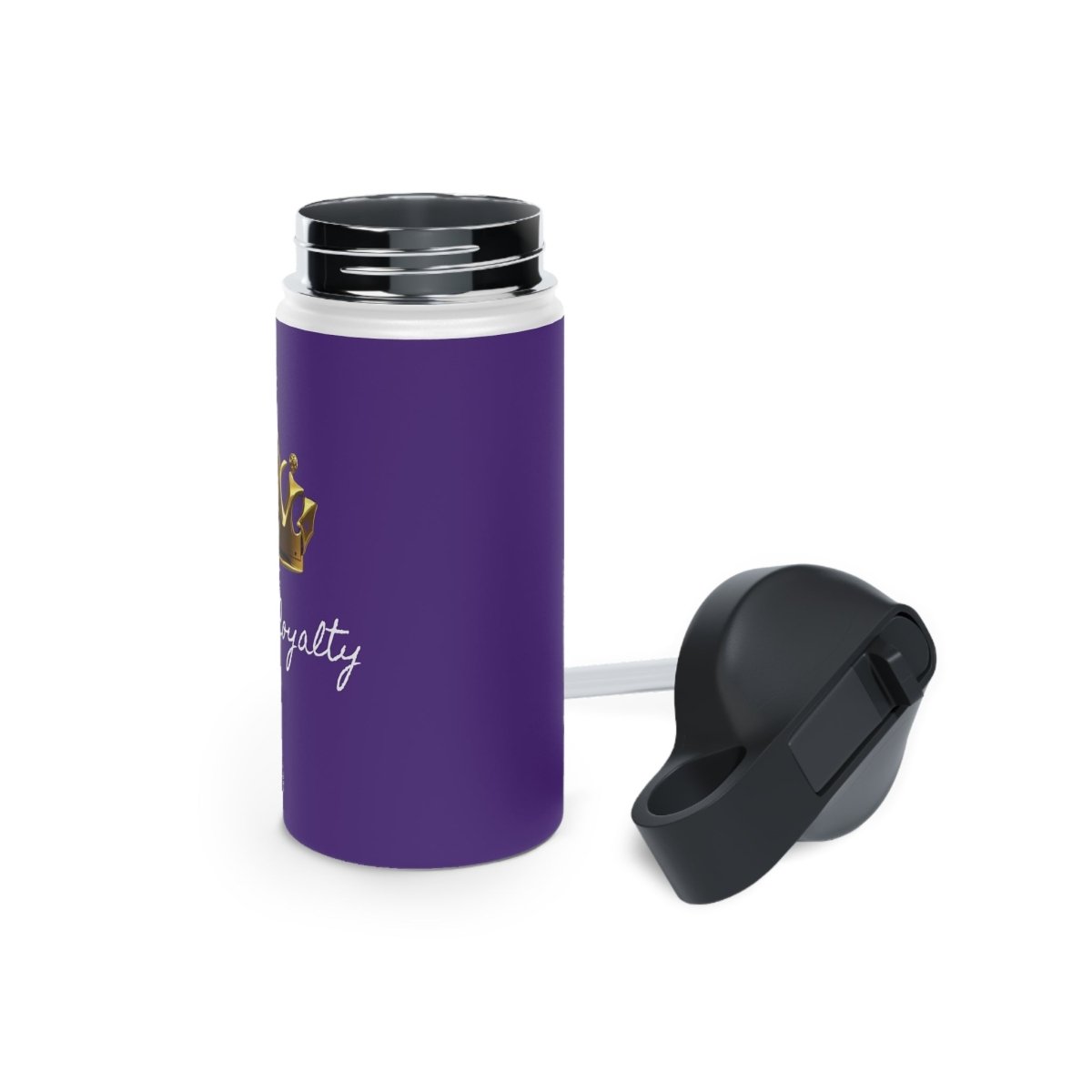 Royal Crown Stainless Steel Water Bottle - I Am Royalty (Standard Lid - Purple) - DarzyStore