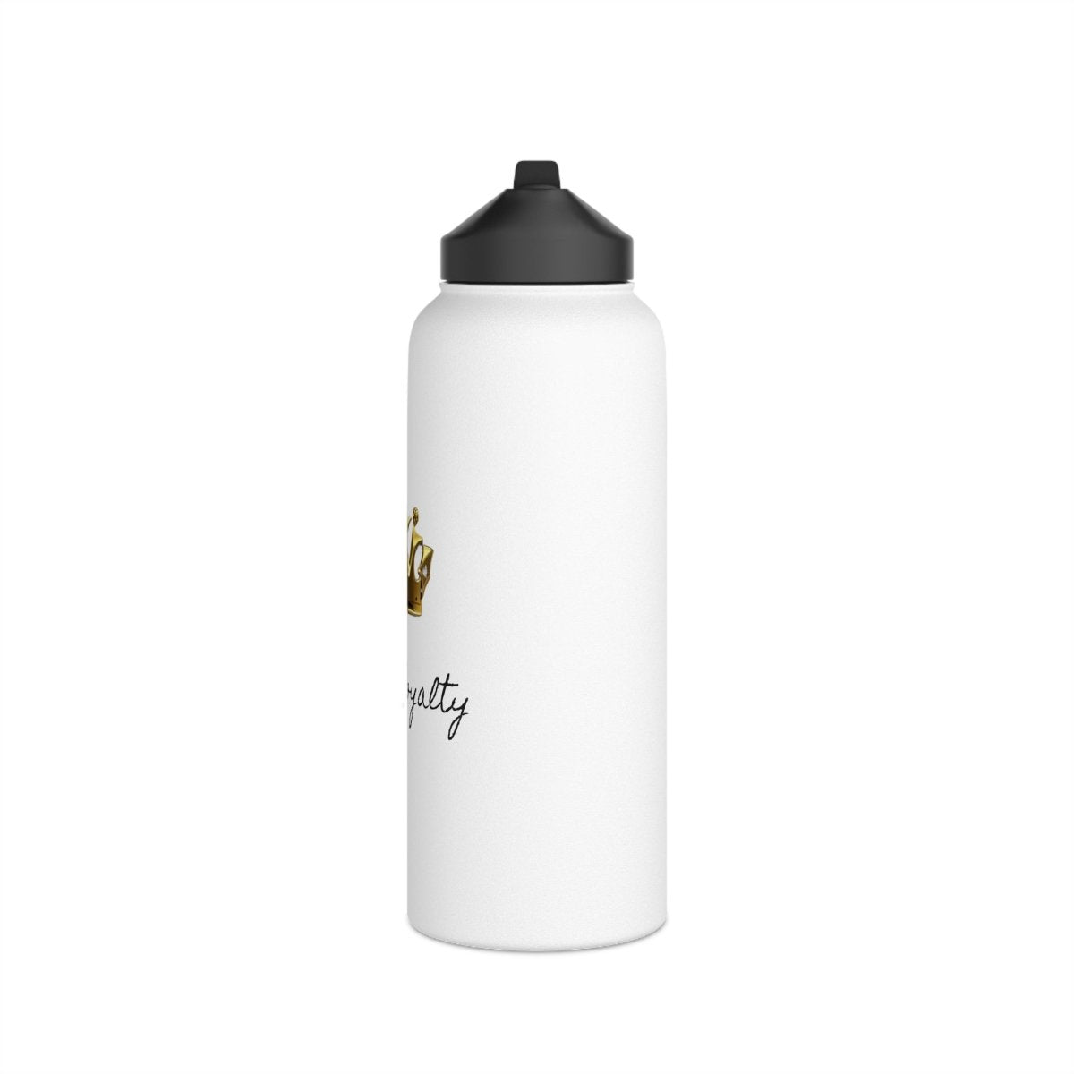 Royal Crown Stainless Steel Water Bottle - I Am Royalty (Standard Lid - White) - DarzyStore